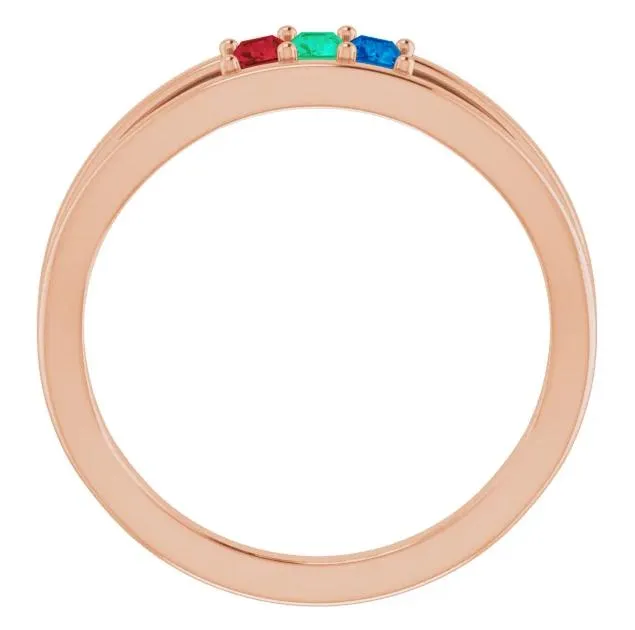 3Stone Family Negative Space Ring Fire Brilliance Rings