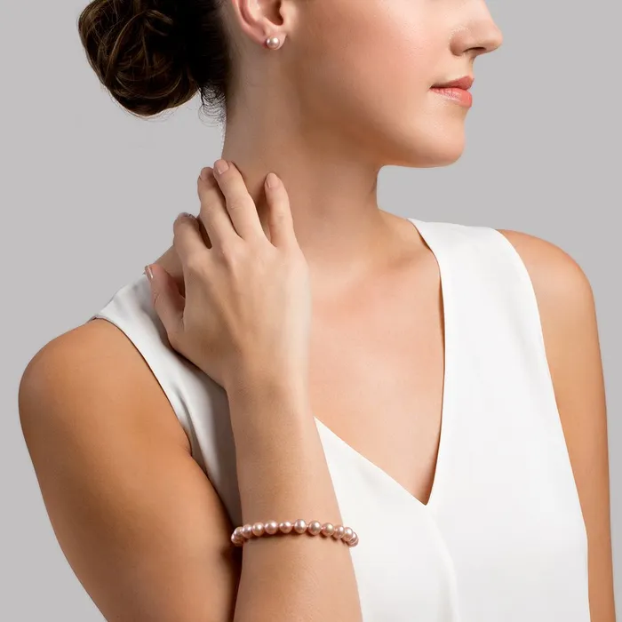 8085mm Pink Freshwater Pearl Bracelet AAAA Quality spt Bracelets