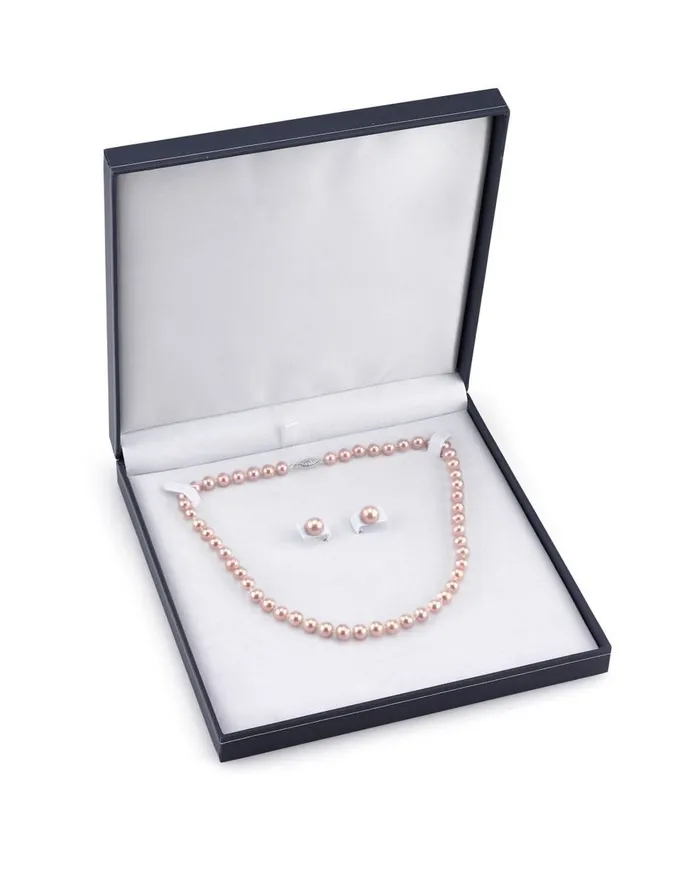 8085mm Pink Freshwater Pearl Necklace Earrings spt Necklaces