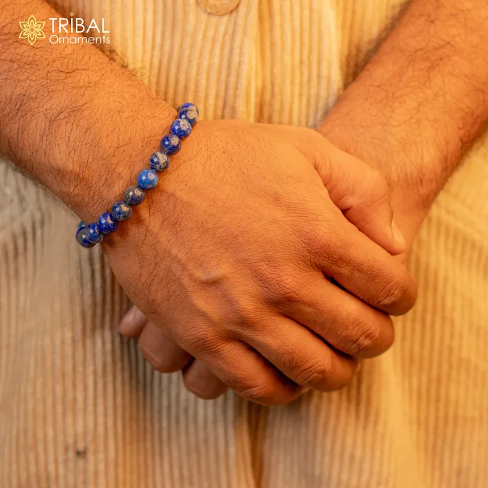8 MM lapis lazuli natural crystal stone beaded handmade bracelet customized unisex Jewelrystnbr152 TRIBAL ORNAMENTS Bracelets 8 MM lapis lazuli natural crystal stone beaded handmade bracelet customized unisex Jewelrystnbr152 TRIBAL ORNAMENTS Bracelets