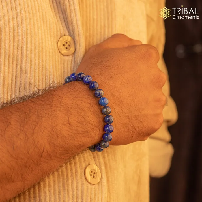 8 MM lapis lazuli natural crystal stone beaded handmade bracelet customized unisex Jewelrystnbr152 TRIBAL ORNAMENTS Bracelets 8 MM lapis lazuli natural crystal stone beaded handmade bracelet customized unisex Jewelrystnbr152 TRIBAL ORNAMENTS Bracelets