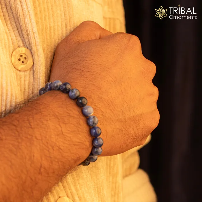 8 MM sodalite natural stone beaded handmade bracelet customized unisex Jewelry stnbr155 TRIBAL ORNAMENTS Bracelets 8 MM sodalite natural stone beaded handmade bracelet customized unisex Jewelry stnbr155 TRIBAL ORNAMENTS Bracelets