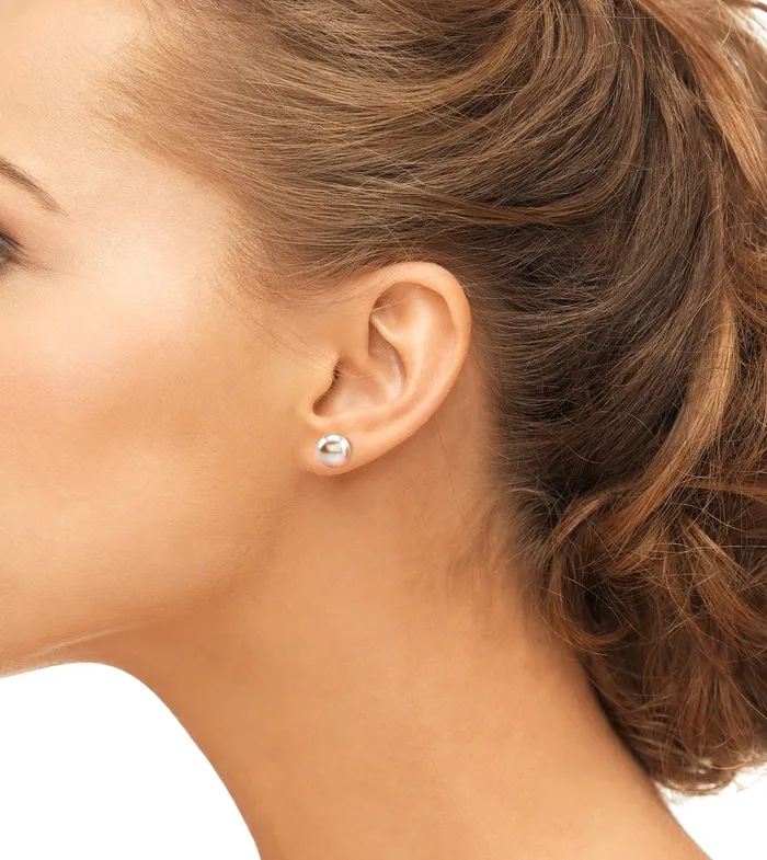 8mm Peach Freshwater Round Pearl Stud Earrings spt Earrings