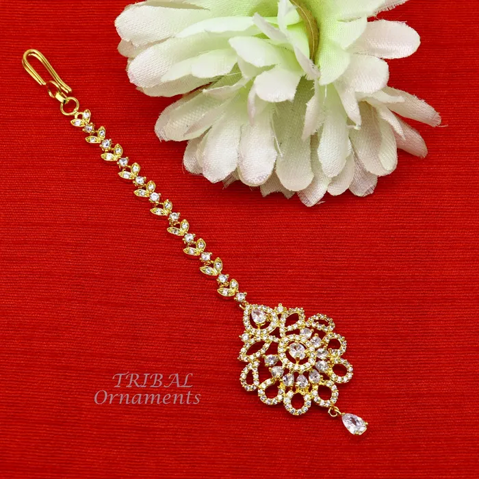 925 sterling silver customized gold tone cubic zircon stone head jewelry mang tika bridal wedding set belly dance charm hair jewelry MT02 TRIBAL ORNAMENTS Rings 925 sterling silver customized gold tone cubic zircon stone head jewelry mang tika bridal wedding set belly dance charm hair jewelry MT02 TRIBAL ORNAMENTS Rings