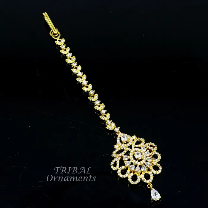 925 sterling silver customized gold tone cubic zircon stone head jewelry mang tika bridal wedding set belly dance charm hair jewelry MT02 TRIBAL ORNAMENTS Rings