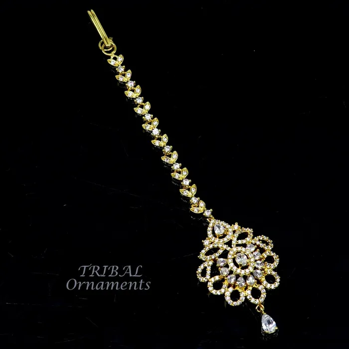 925 sterling silver customized gold tone cubic zircon stone head jewelry mang tika bridal wedding set belly dance charm hair jewelry MT02 TRIBAL ORNAMENTS Rings
