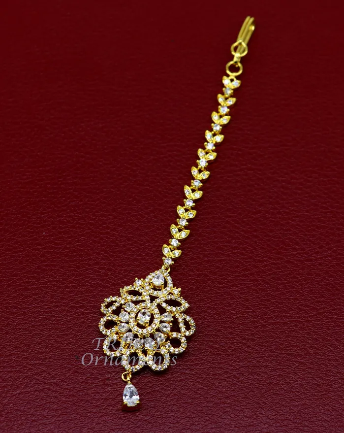 925 sterling silver customized gold tone cubic zircon stone head jewelry mang tika bridal wedding set belly dance charm hair jewelry MT02 TRIBAL ORNAMENTS Rings