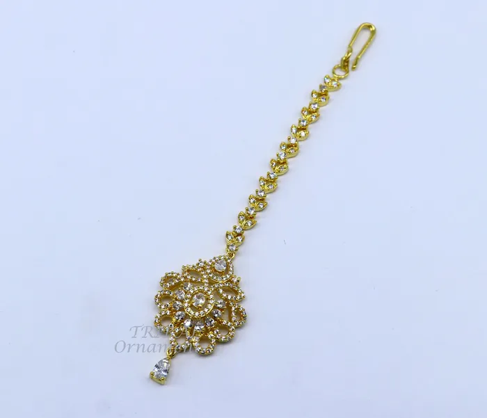 925 sterling silver customized gold tone cubic zircon stone head jewelry mang tika bridal wedding set belly dance charm hair jewelry MT02 TRIBAL ORNAMENTS Rings