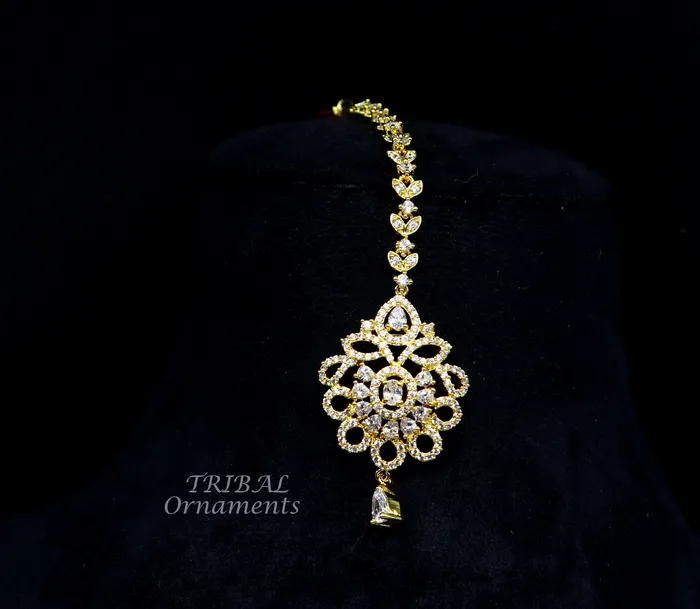 925 sterling silver customized gold tone cubic zircon stone head jewelry mang tika bridal wedding set belly dance charm hair jewelry MT02 TRIBAL ORNAMENTS Rings