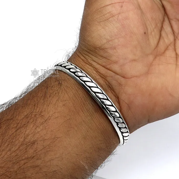 925 sterling silver handmade adjustable cuff bangle bracelet unsex gifting jewelry CUFF226 TRIBAL ORNAMENTS Bracelets