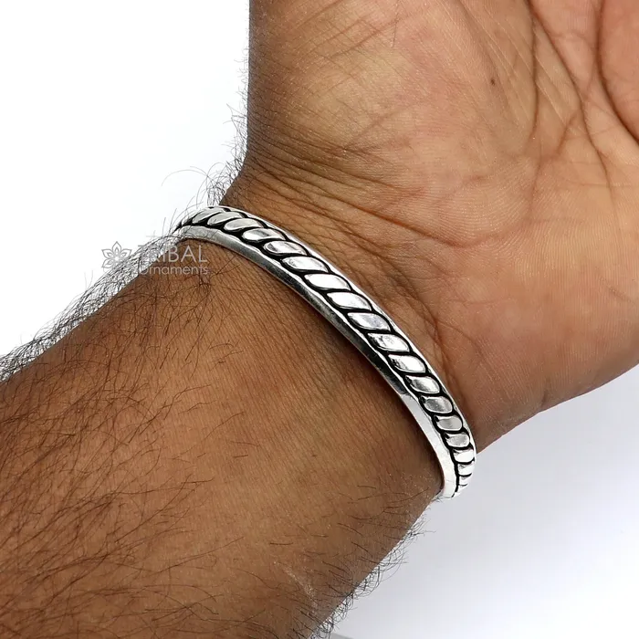 925 sterling silver handmade adjustable cuff bangle bracelet unsex gifting jewelry CUFF226 TRIBAL ORNAMENTS Bracelets