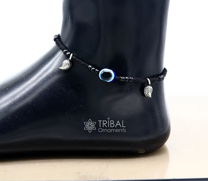 925 sterling silver handmade beads with evil eyes ankle bracelet customized Thread anklets foot bracelet Beach Anklet nank576 TRIBAL ORNAMENTS Bracelets