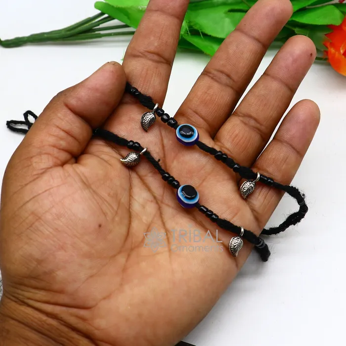 925 sterling silver handmade beads with evil eyes ankle bracelet customized Thread anklets foot bracelet Beach Anklet nank576 TRIBAL ORNAMENTS Bracelets