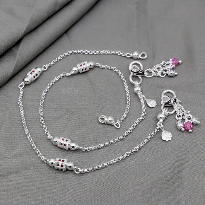 925 sterling silver handmade light ankletsamazing Ankle bracelet gifting belly dance ethnic jewelry ank644 TRIBAL ORNAMENTS Bracelets