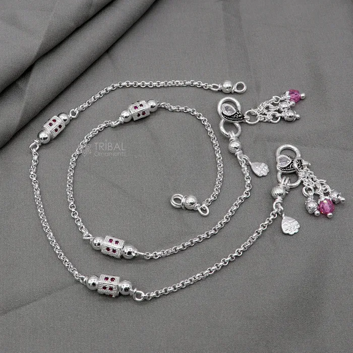 925 sterling silver handmade light ankletsamazing Ankle bracelet gifting belly dance ethnic jewelry ank644 TRIBAL ORNAMENTS Bracelets