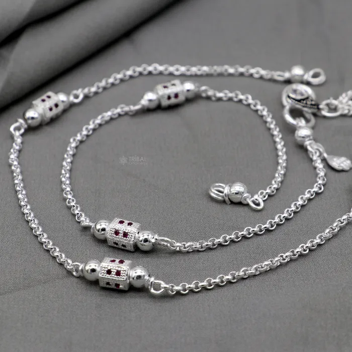 925 sterling silver handmade light ankletsamazing Ankle bracelet gifting belly dance ethnic jewelry ank644 TRIBAL ORNAMENTS Bracelets