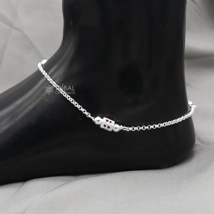 925 sterling silver handmade light ankletsamazing Ankle bracelet gifting belly dance ethnic jewelry ank644 TRIBAL ORNAMENTS Bracelets