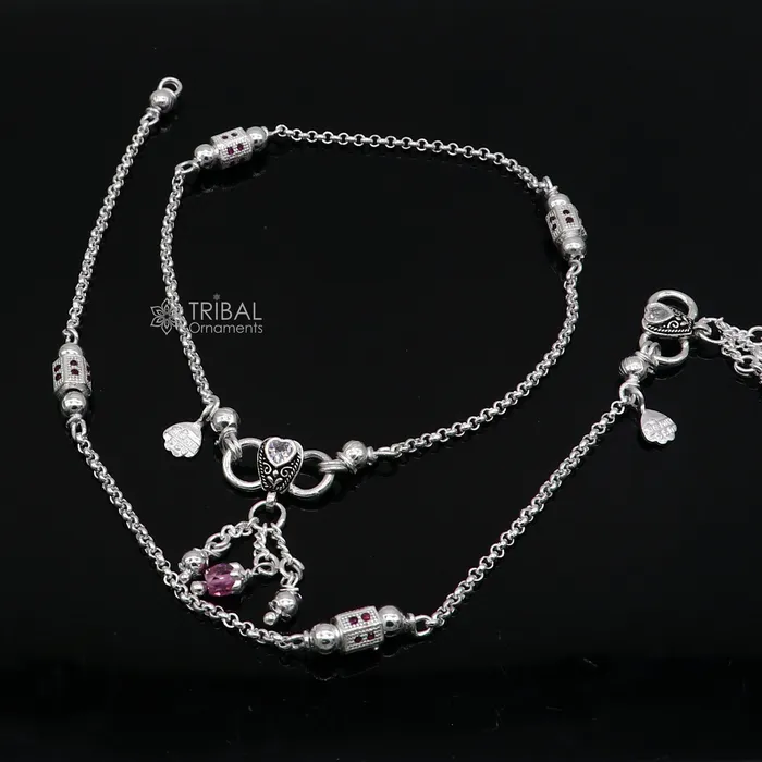 925 sterling silver handmade light ankletsamazing Ankle bracelet gifting belly dance ethnic jewelry ank644 TRIBAL ORNAMENTS Bracelets