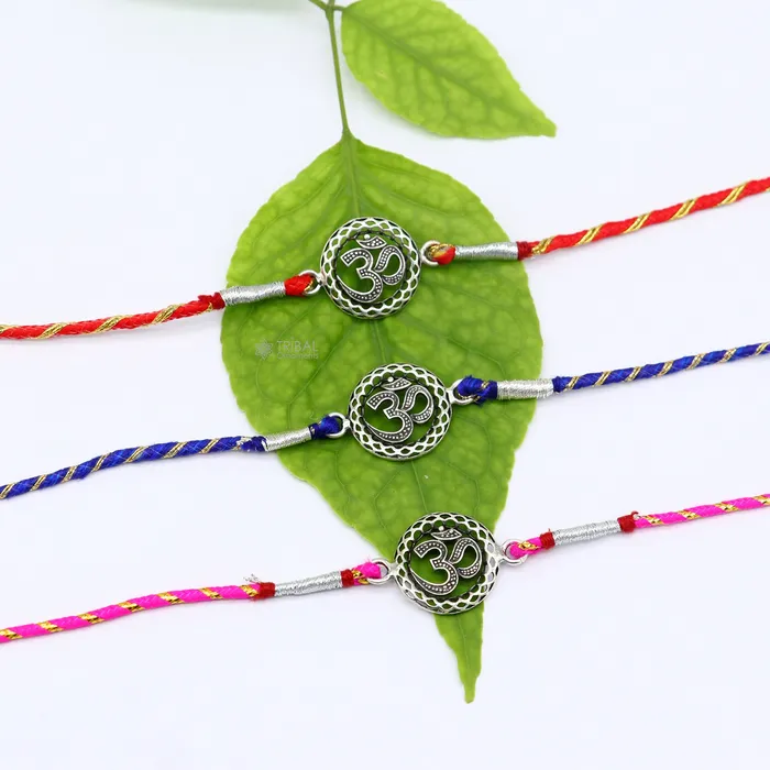 925 sterling silver handmade Rakhi Bracelet Exclusive Vintage divine OM Aum design size free rakhi Bracelet for Rakshabandhan rk289 TRIBAL ORNAMENTS Bracelets 925 sterling silver handmade Rakhi Bracelet Exclusive Vintage divine OM Aum design size free rakhi Bracelet for Rakshabandhan rk289 TRIBAL ORNAMENTS Bracelets