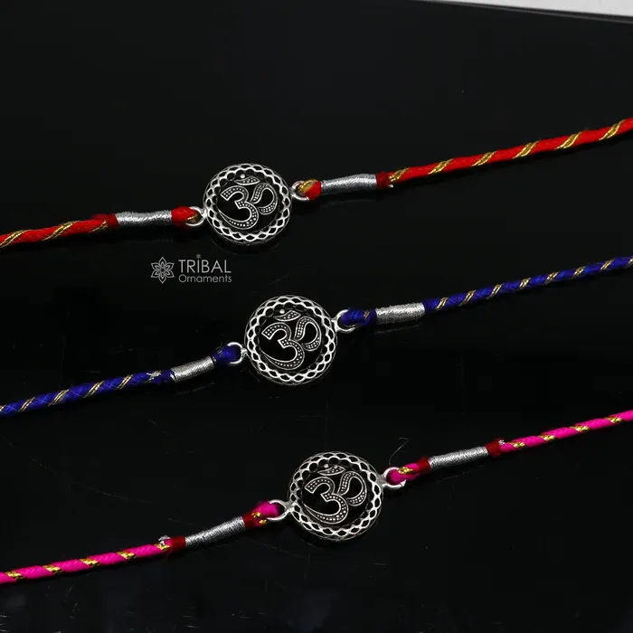 925 sterling silver handmade Rakhi Bracelet Exclusive Vintage divine OM Aum design size free rakhi Bracelet for Rakshabandhan rk289 TRIBAL ORNAMENTS Bracelets 925 sterling silver handmade Rakhi Bracelet Exclusive Vintage divine OM Aum design size free rakhi Bracelet for Rakshabandhan rk289 TRIBAL ORNAMENTS Bracelets