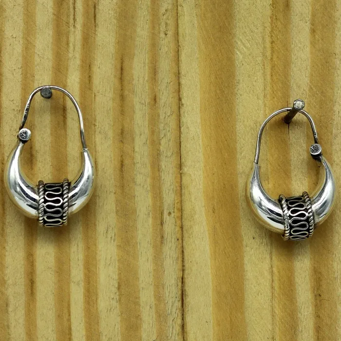 925 sterling silver handmade vintage antique design amazing design hoops earring bali customized earring gift tribal ethnic jewelry ske2 TRIBAL ORNAMENTS Earrings