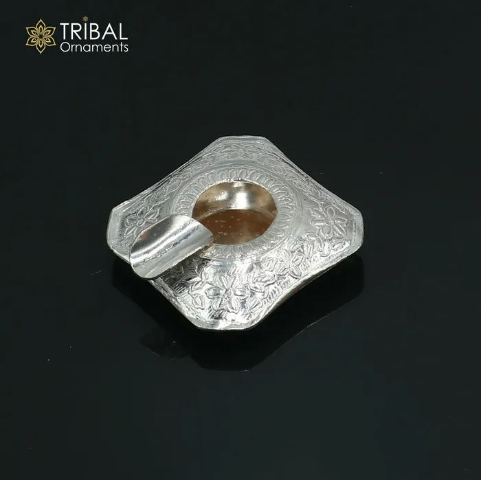 925 sterling silver handmade vintage design flower art small ashtray for cigarette royal unique luxury gift stb412 TRIBAL ORNAMENTS Necklaces