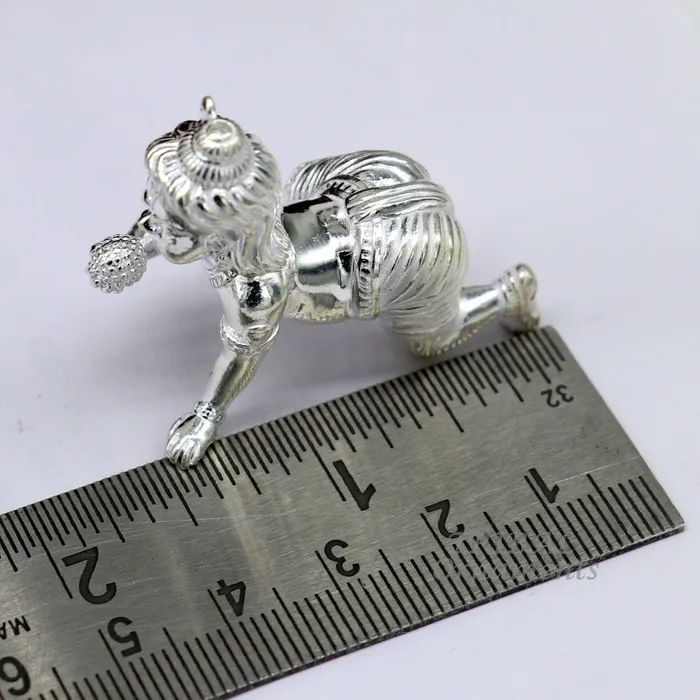 925 Sterling silver Idol Krishna Bal Gopala crawling Krishna statue figurine child krishna laddu gopala sculpture silver article art582 TRIBAL ORNAMENTS Rings
