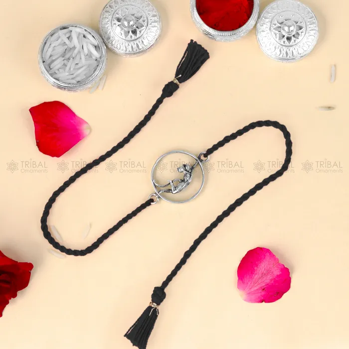 925 Sterling silver Lord Hanuman design pendant Rakhi bracelet Rakshabandhan festival rk332 TRIBAL ORNAMENTS Bracelets 925 Sterling silver Lord Hanuman design pendant Rakhi bracelet Rakshabandhan festival rk332 TRIBAL ORNAMENTS Bracelets