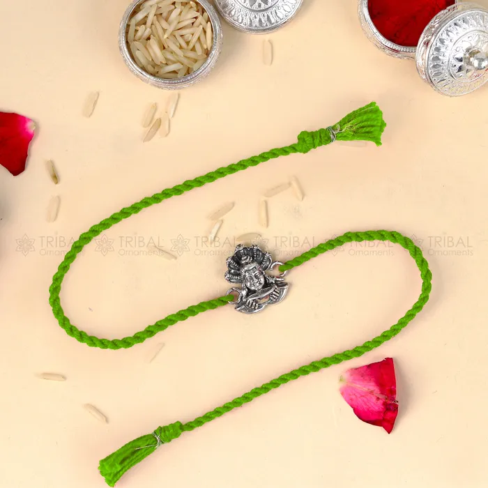 925 Sterling silver Lord shiva design pendant Rakhi bracelet Rakshabandhan festival rk374 TRIBAL ORNAMENTS Bracelets 925 Sterling silver Lord shiva design pendant Rakhi bracelet Rakshabandhan festival rk374 TRIBAL ORNAMENTS Bracelets