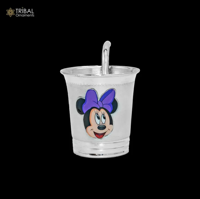 925 Sterling silver mickey mouse cartoon design baby milk glass baby water glass best kids gifting article sv301 TRIBAL ORNAMENTS Rings