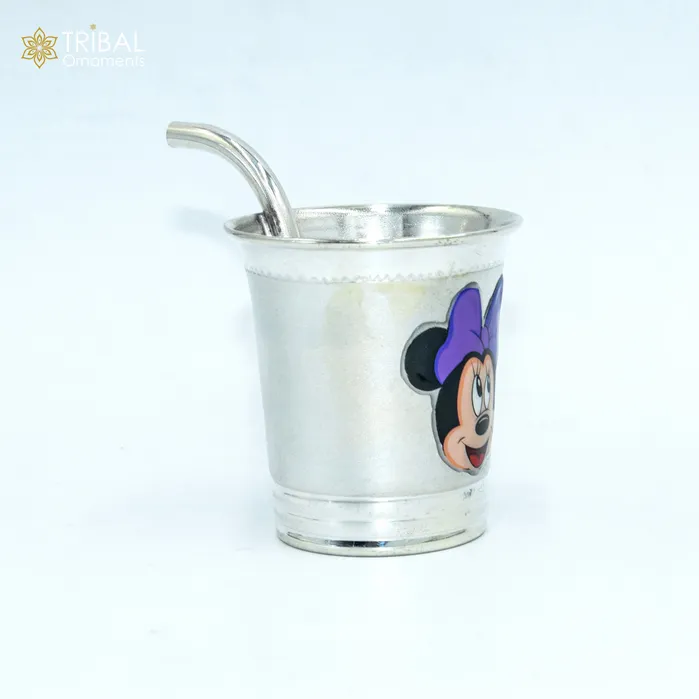 925 Sterling silver mickey mouse cartoon design baby milk glass baby water glass best kids gifting article sv301 TRIBAL ORNAMENTS Rings