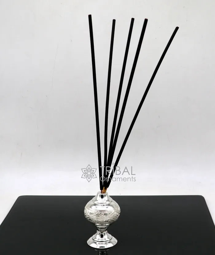 925 sterling silver Vintage classicle design incense sticks standholder Agarbatti stand fabulous royal puja temple article su1049 TRIBAL ORNAMENTS Rings