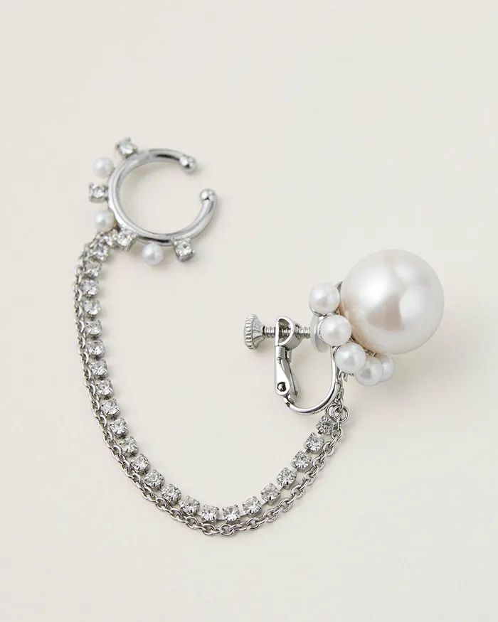 ADEAM Earrings Chained Pearl Earring ADEAM Earrings Chained Pearl Earring