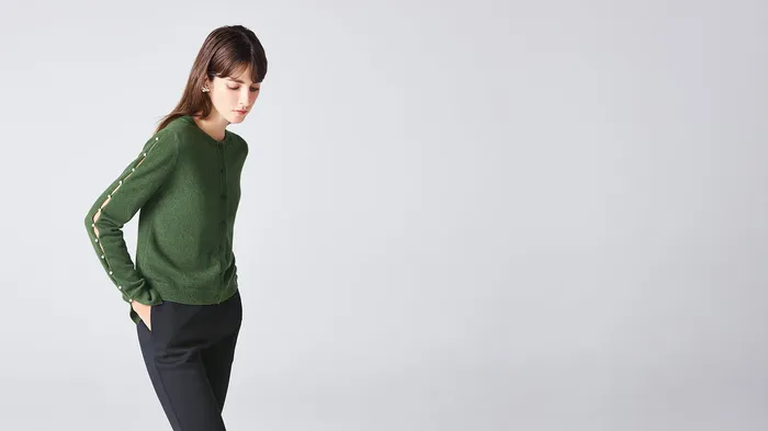 ADEAM Earrings Forest Green Dew Drop Cashmere Cardigan ADEAM Earrings Forest Green Dew Drop Cashmere Cardigan