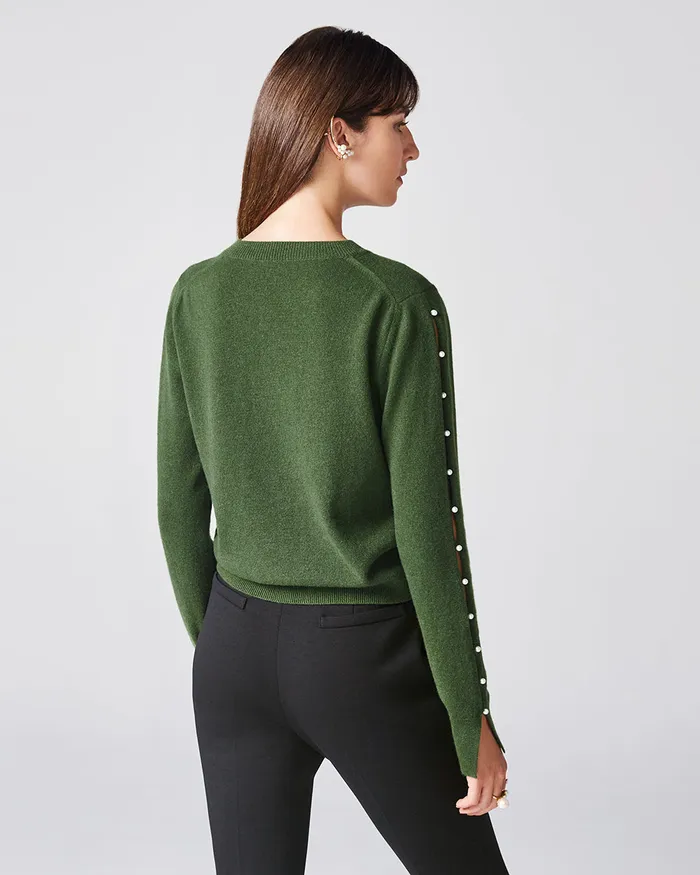ADEAM Earrings Forest Green Dew Drop Cashmere Cardigan ADEAM Earrings Forest Green Dew Drop Cashmere Cardigan