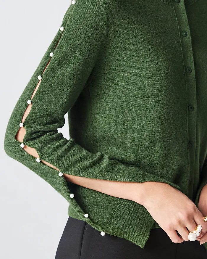 ADEAM Earrings Forest Green Dew Drop Cashmere Cardigan ADEAM Earrings Forest Green Dew Drop Cashmere Cardigan