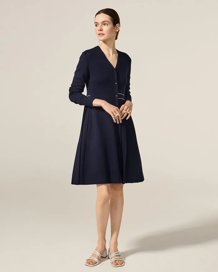 ADEAM Earrings Navy Graf Cardigan
