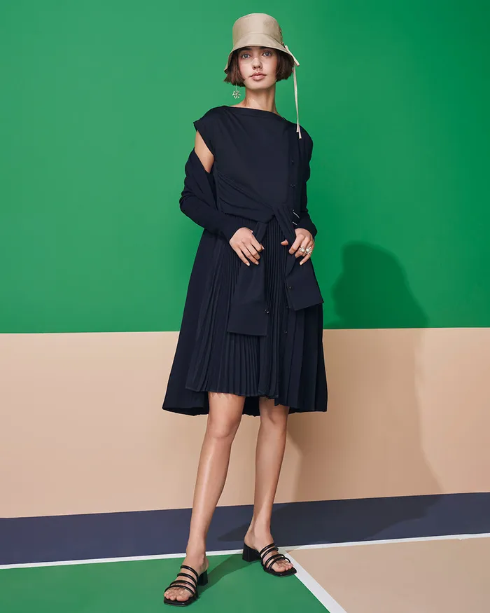 ADEAM Earrings Navy Graf Cardigan