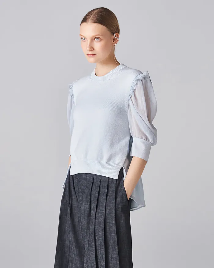 ADEAM Mist Blue Goldfish Knit Top Rings