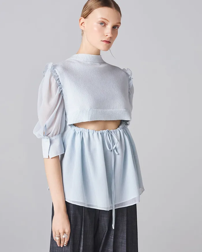 ADEAM Mist Blue Goldfish Knit Top Rings ADEAM Mist Blue Goldfish Knit Top Rings