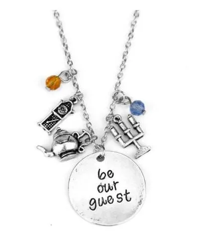 alice Necklaces AZ883 Silver Be Our Guest Necklace with FREE EARRINGS