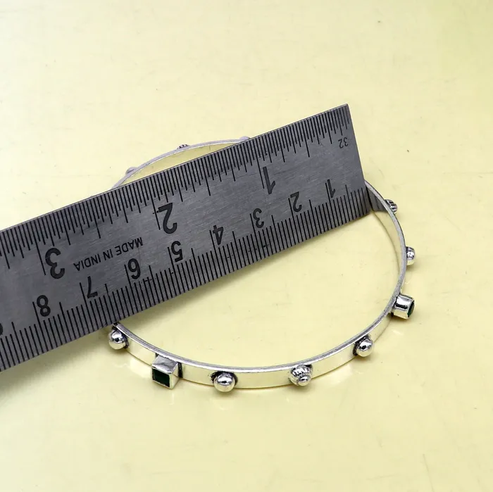 Amazing unique design handmade 925 sterling silver plain design green gemstone bangles bracelet tribal stylish fancy jewelry nba117 TRIBAL ORNAMENTS Bracelets