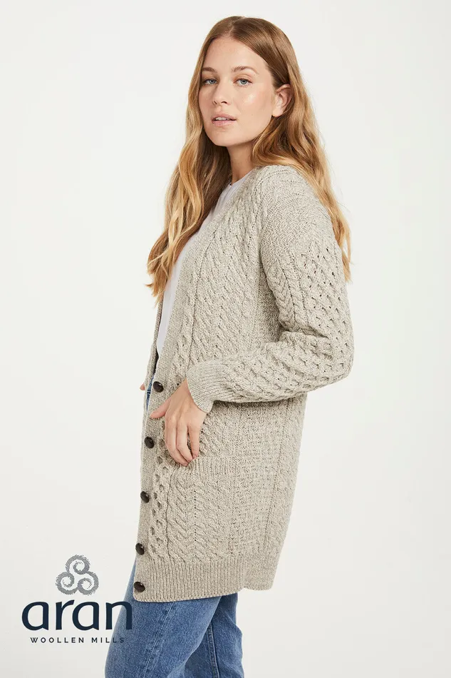 Aran Woollen Mills Supersoft Merino Wool Boyfriend Cardigan Earrings