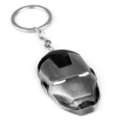 AZ1057 Silver Iron Man Mask Keychain alice Rings