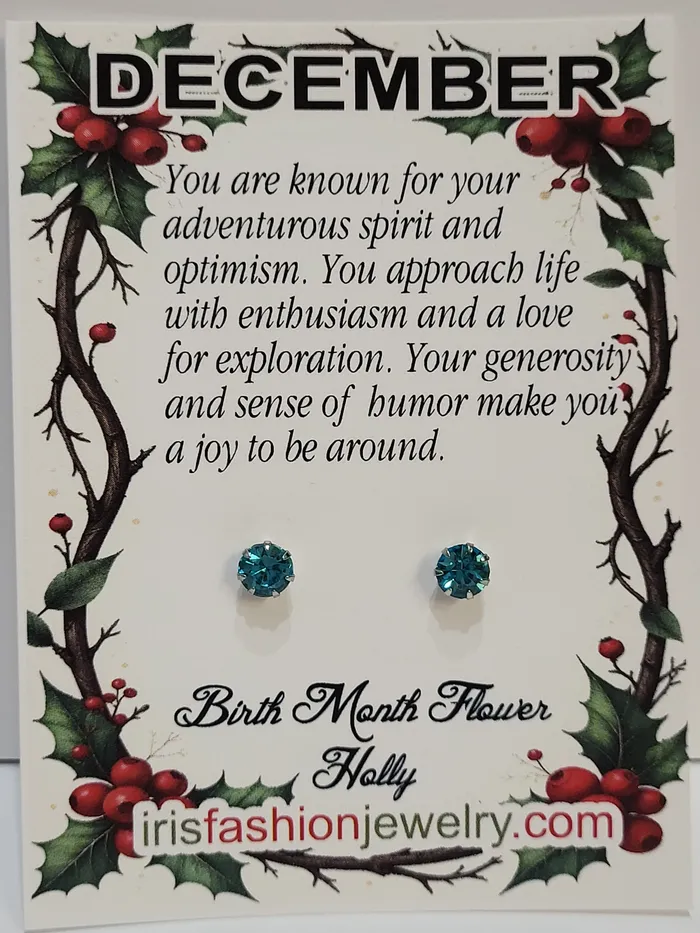 AZ820 December Birthstone Gem Earrings polly Earrings