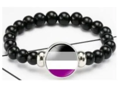 B976 Purple Gray Black Bead Bracelet POLLY Bracelets