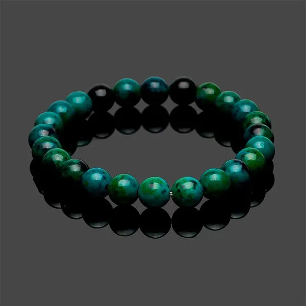 Bracelets 01 B1205 TurquoiseGreen Natural Volcanic Stone Bracelet