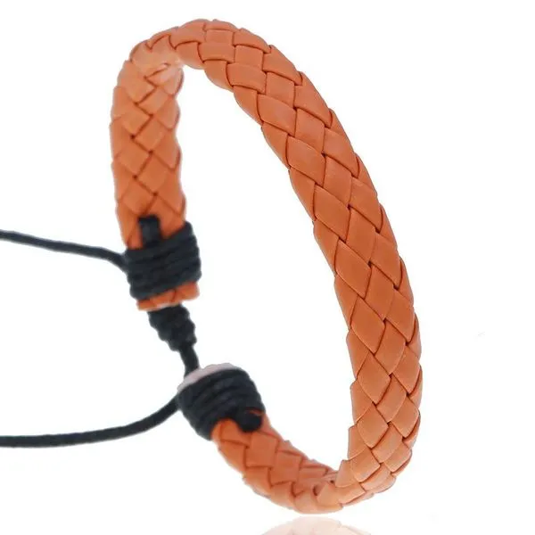 Bracelets 01 B729 Orange Leather Bracelet