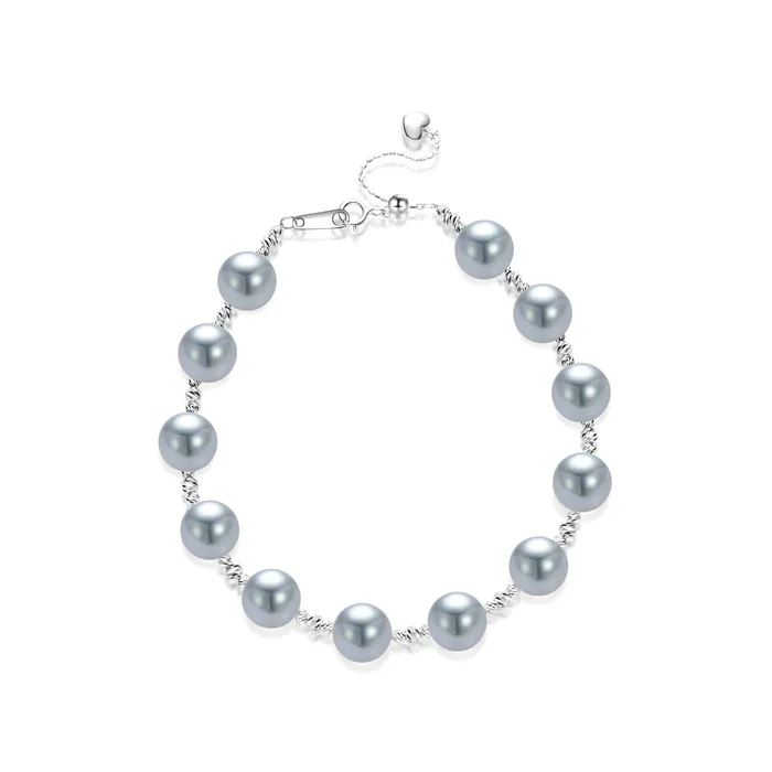 Bracelets 18K Solid Gold Silver Blue Akoya Pearl Bracelet KB00037 Pearly Lustre Bracelets 18K Solid Gold Silver Blue Akoya Pearl Bracelet KB00037 Pearly Lustre