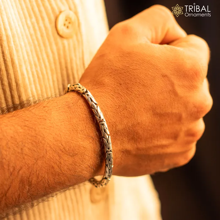 Bracelets 35mm 65 to 85 Unique byzantine design 925 Sterling silver handmade chain bracelet flexible bracelet unisex jewelry from India sbr729 TRIBAL ORNAMENTS